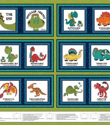 36" Dinosaur Book Panel - Green