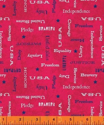 All American - Patriotic Words - Red