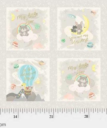 Star Bright - Hot Air Ballon - Light Background Block panel