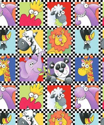Noah's Story -Small Squares with Animal Motifs